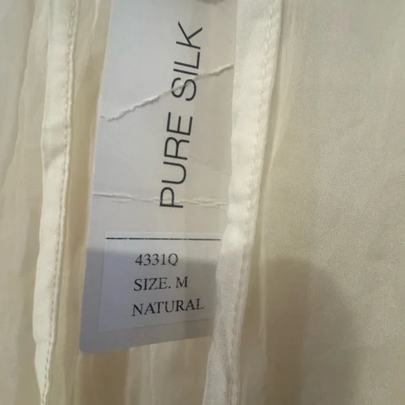 Nicole Italy NWT Pure Silk Boho Lace Mini Dress Tunic Cream M - Picture 6 of 10